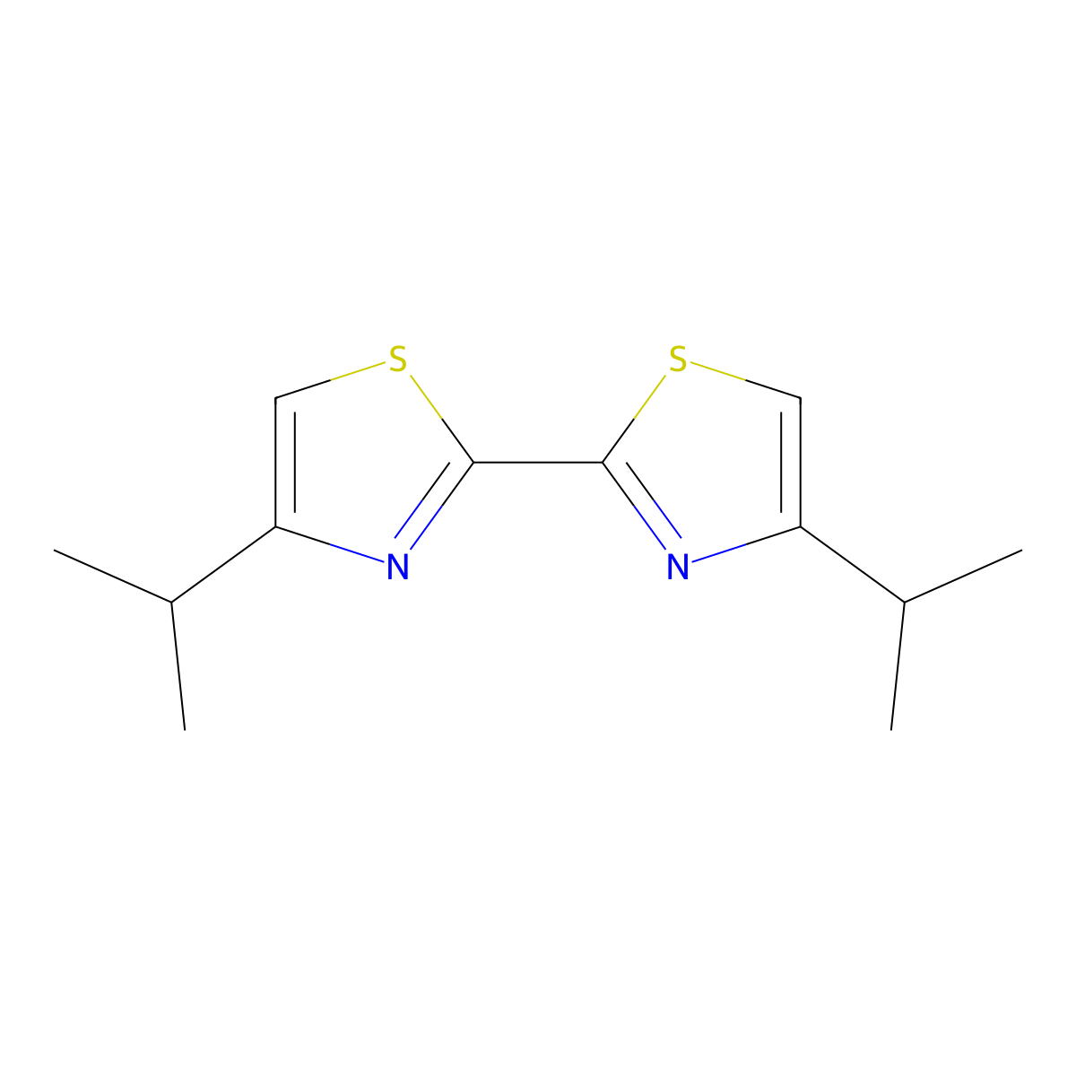 4,4'-Di(iso-propyl)-2,2'-bithiazole molecular structure, CAS 80232-89-9