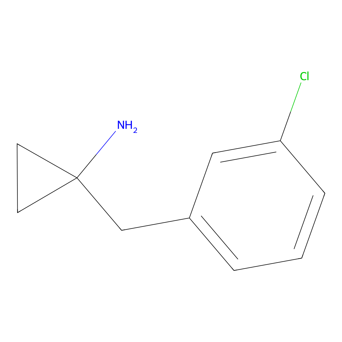 1-(3-Chlorobenzyl)cyclopropanamine molecular structure, CAS 802321-86-4