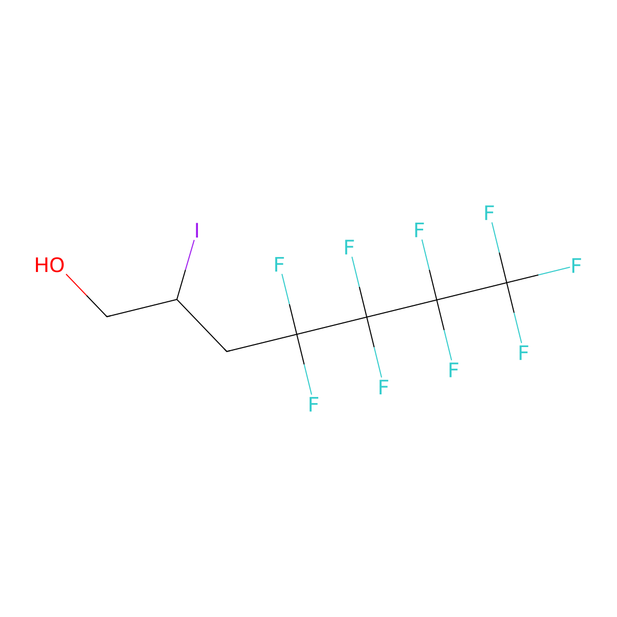 1-Heptanol, 4,4,5,5,6,6,7,7,7-nonafluoro-2-iodo- molecular structure, CAS 80233-96-1