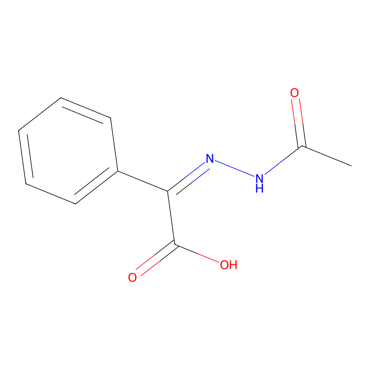 2-(2-Acetylhydrazineylidene)-2-phenylacetic acid molecular structure, CAS 80238-38-6