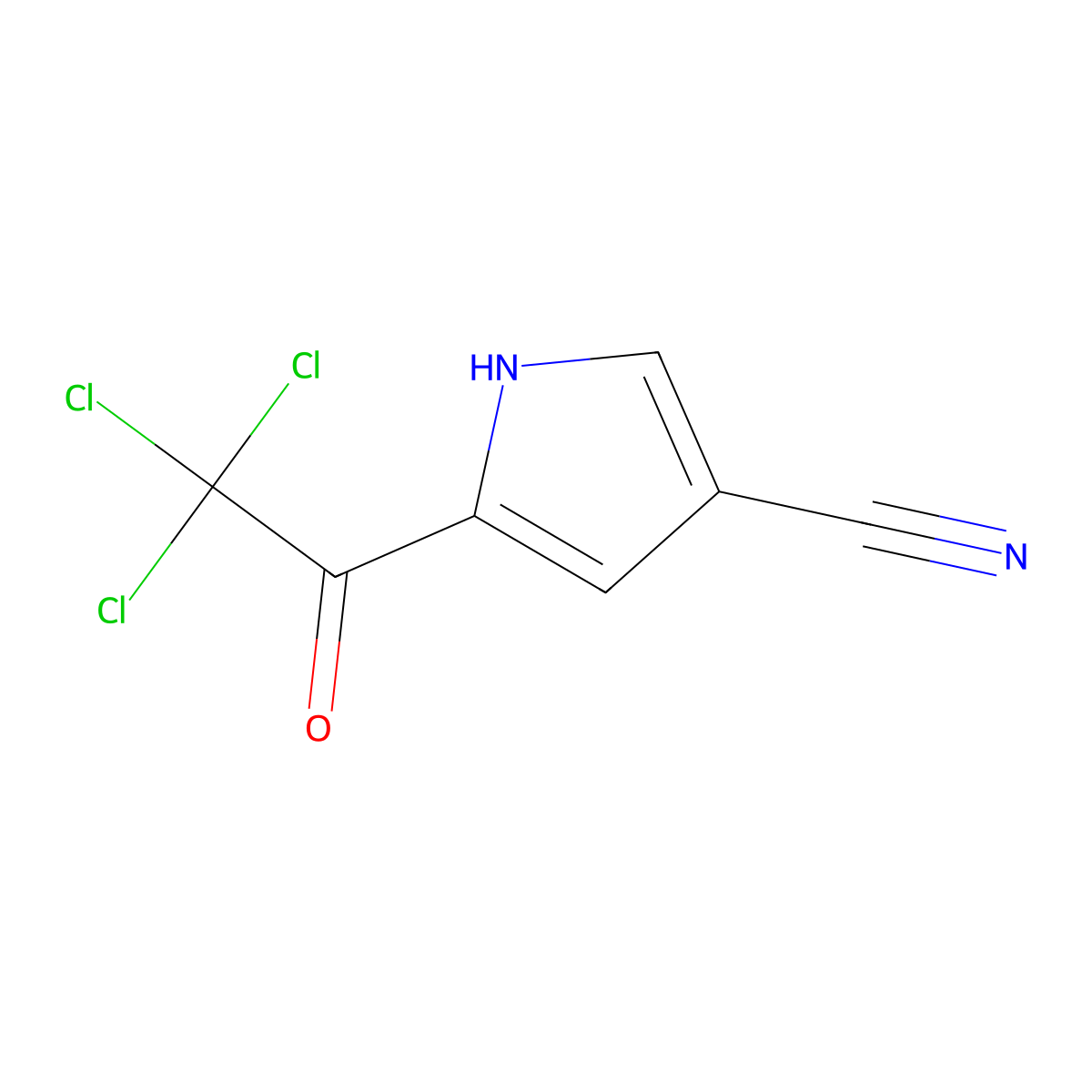 5-(trichloroacetyl)-1H-pyrrole-3-carbonitrile molecular structure, CAS 80242-23-5