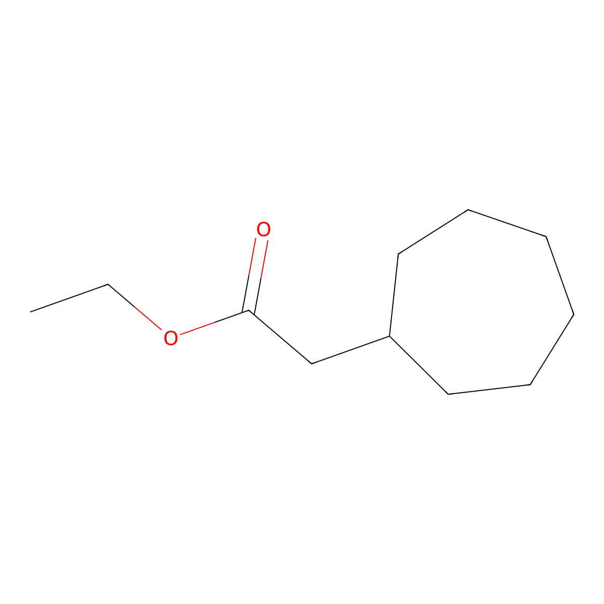 Ethyl cycloheptylacetate molecular structure, CAS 80246-70-4