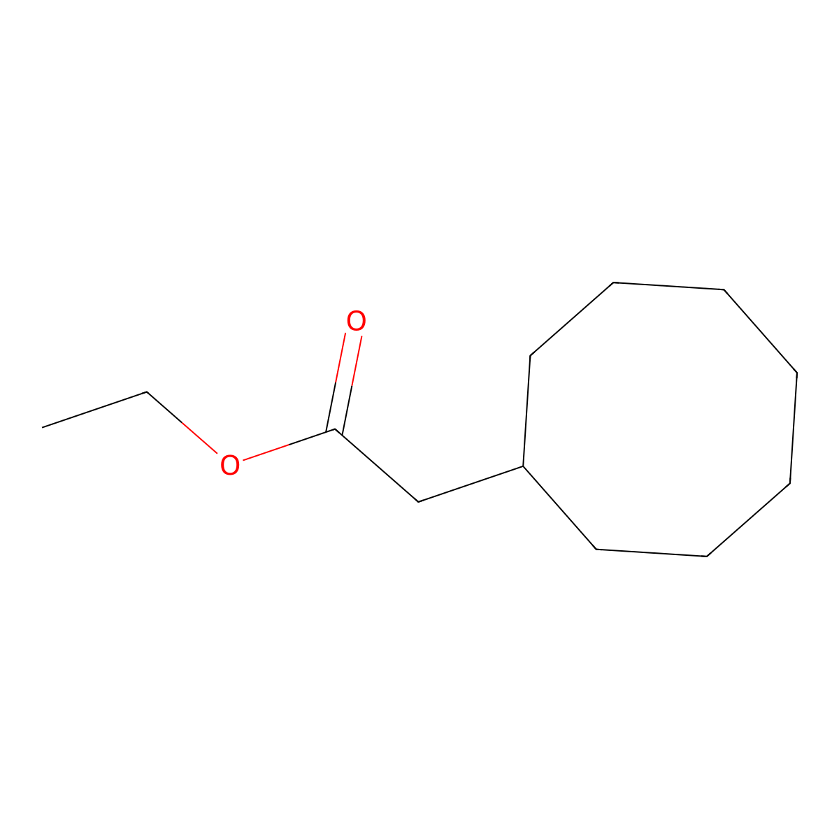 Ethyl cyclooctaneacetate molecular structure, CAS 80246-71-5