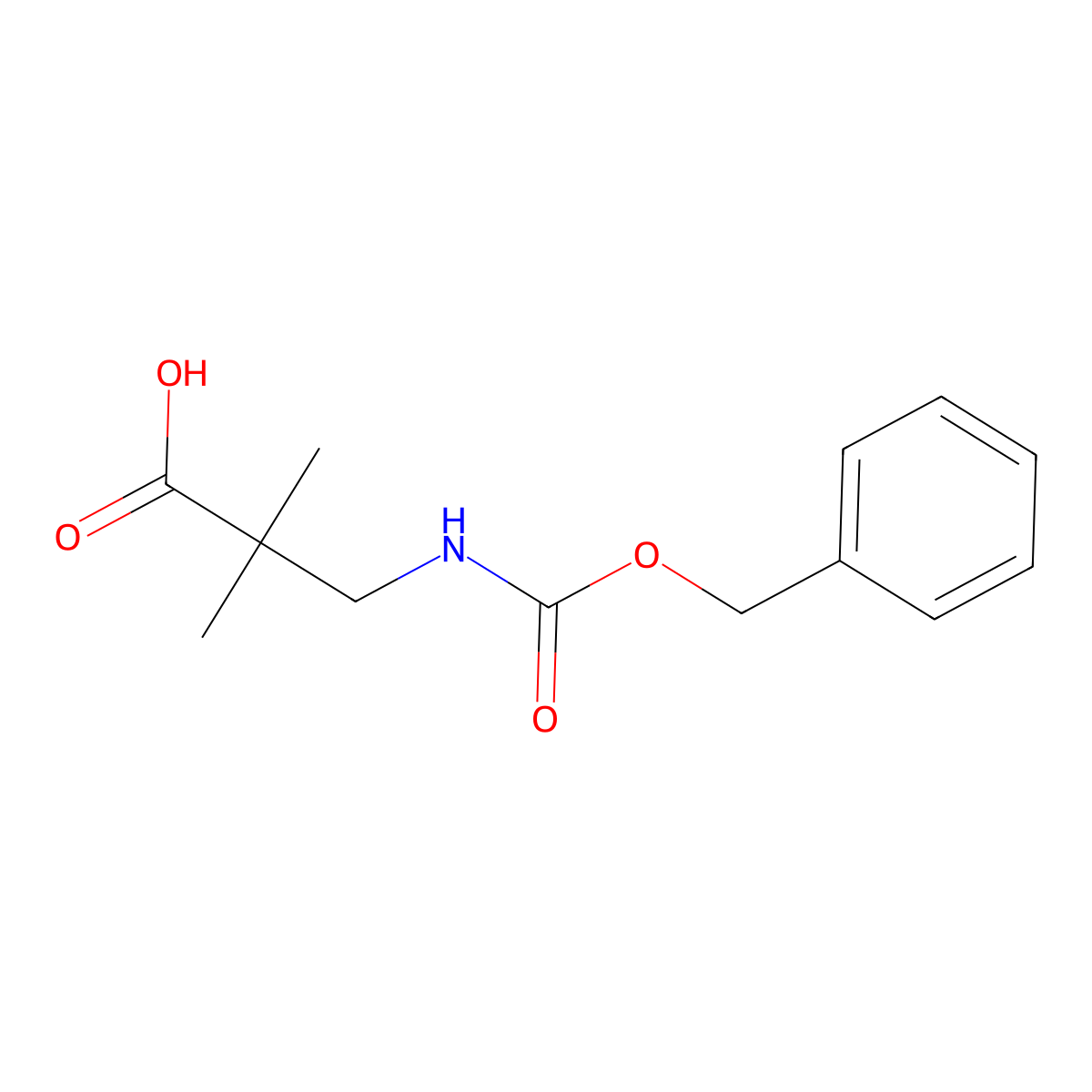3-(((Benzyloxy)carbonyl)amino)-2,2-dimethylpropanoic acid molecular structure, CAS 80253-36-7