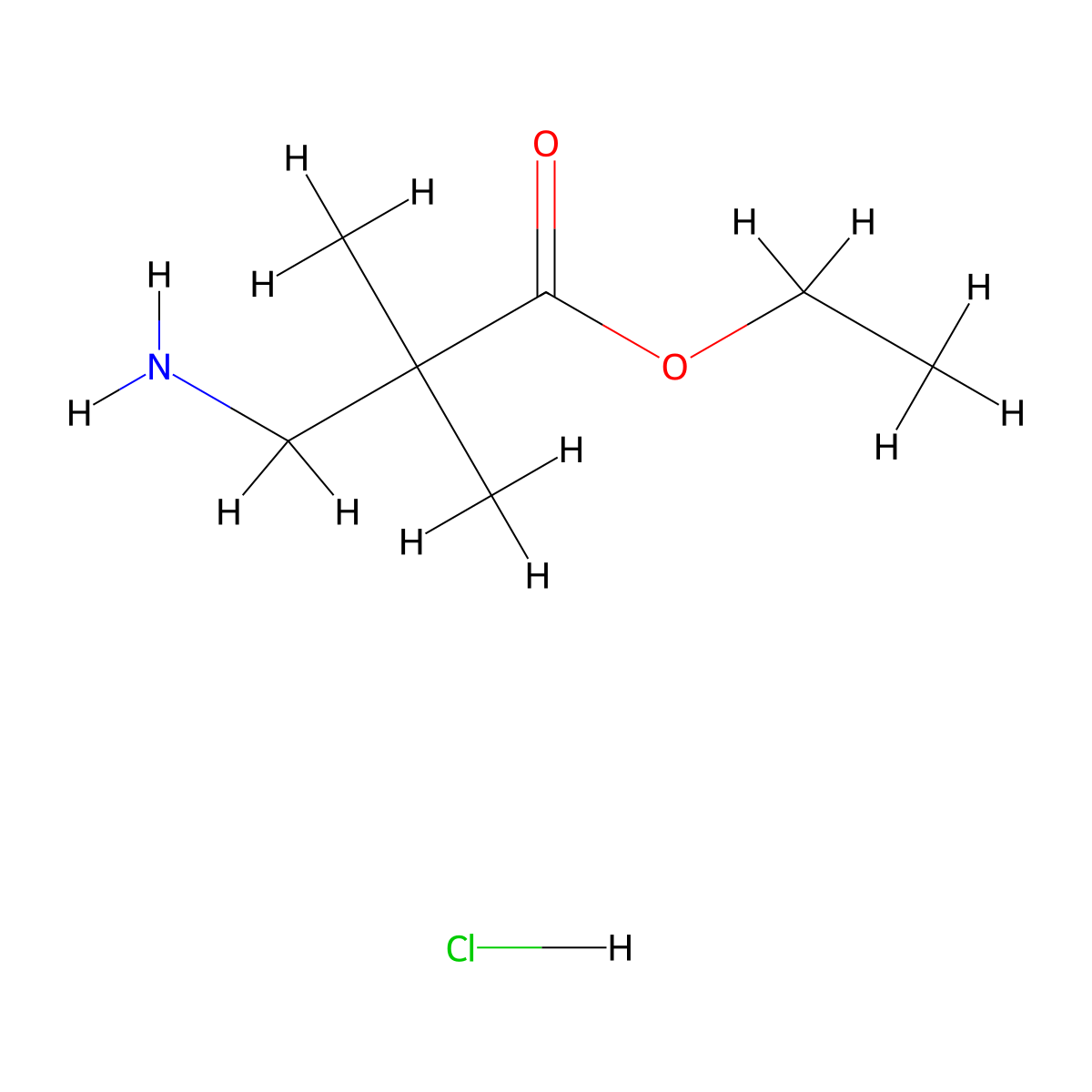 Ethyl 3-amino-2,2-dimethylpropanoate hydrochloride molecular structure, CAS 80253-38-9