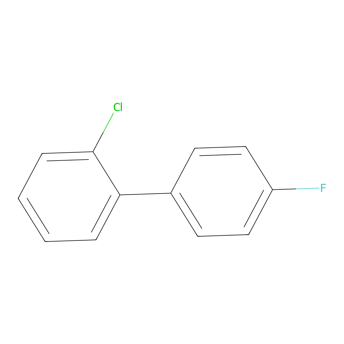 2-Chloro-4'-fluoro-1,1'-biphenyl molecular structure, CAS 80254-76-8