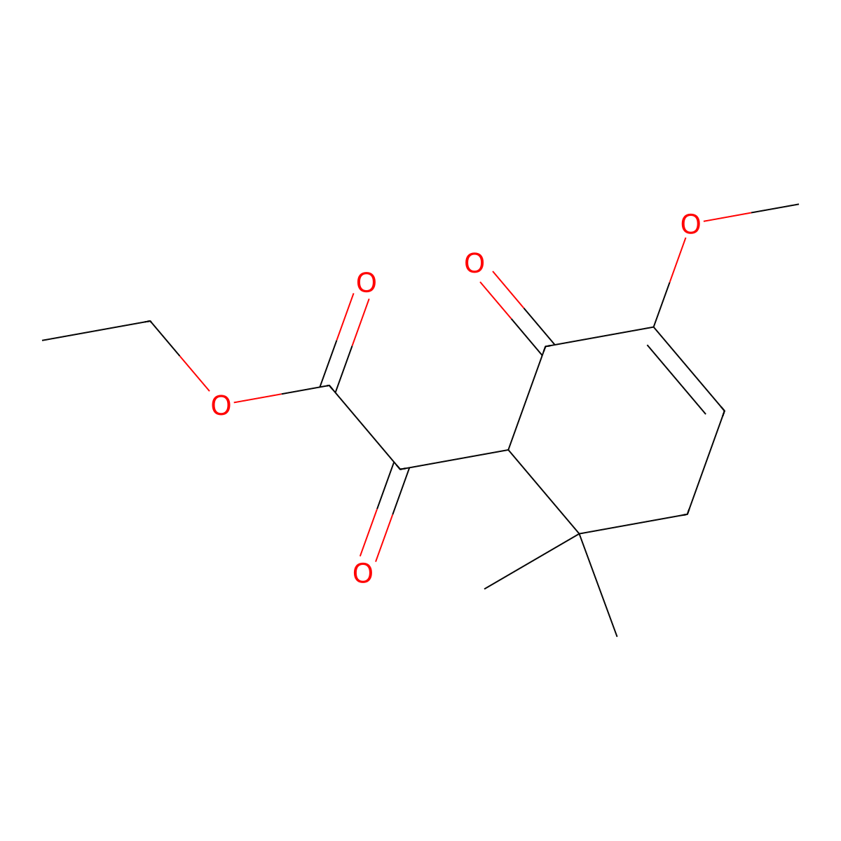 Ethyl 2-(3-methoxy-6,6-dimethyl-2-oxocyclohex-3-en-1-yl)-2-oxoacetate molecular structure, CAS 802541-47-5