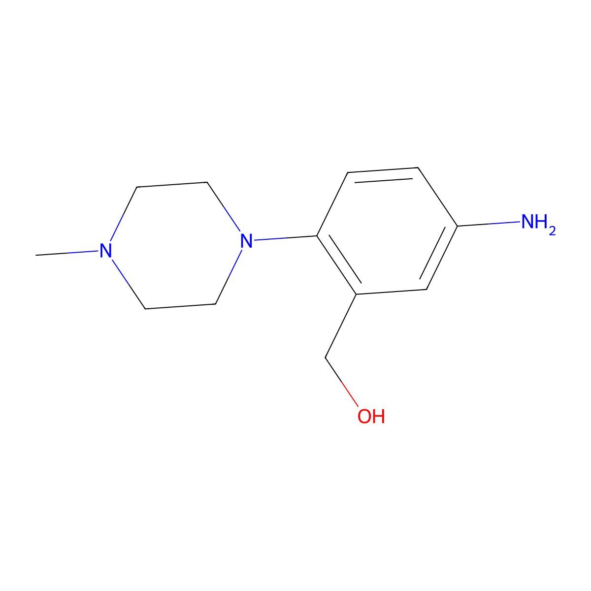 (5-Amino-2-(4-methylpiperazin-1-yl)phenyl)methanol molecular structure, CAS 802541-81-7