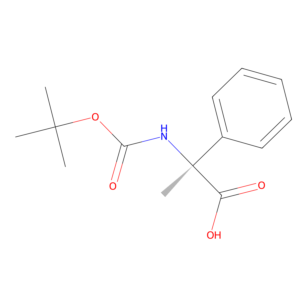 (S)-2-(Boc-amino)-2-phenylpropanoic acid molecular structure, CAS 802541-88-4
