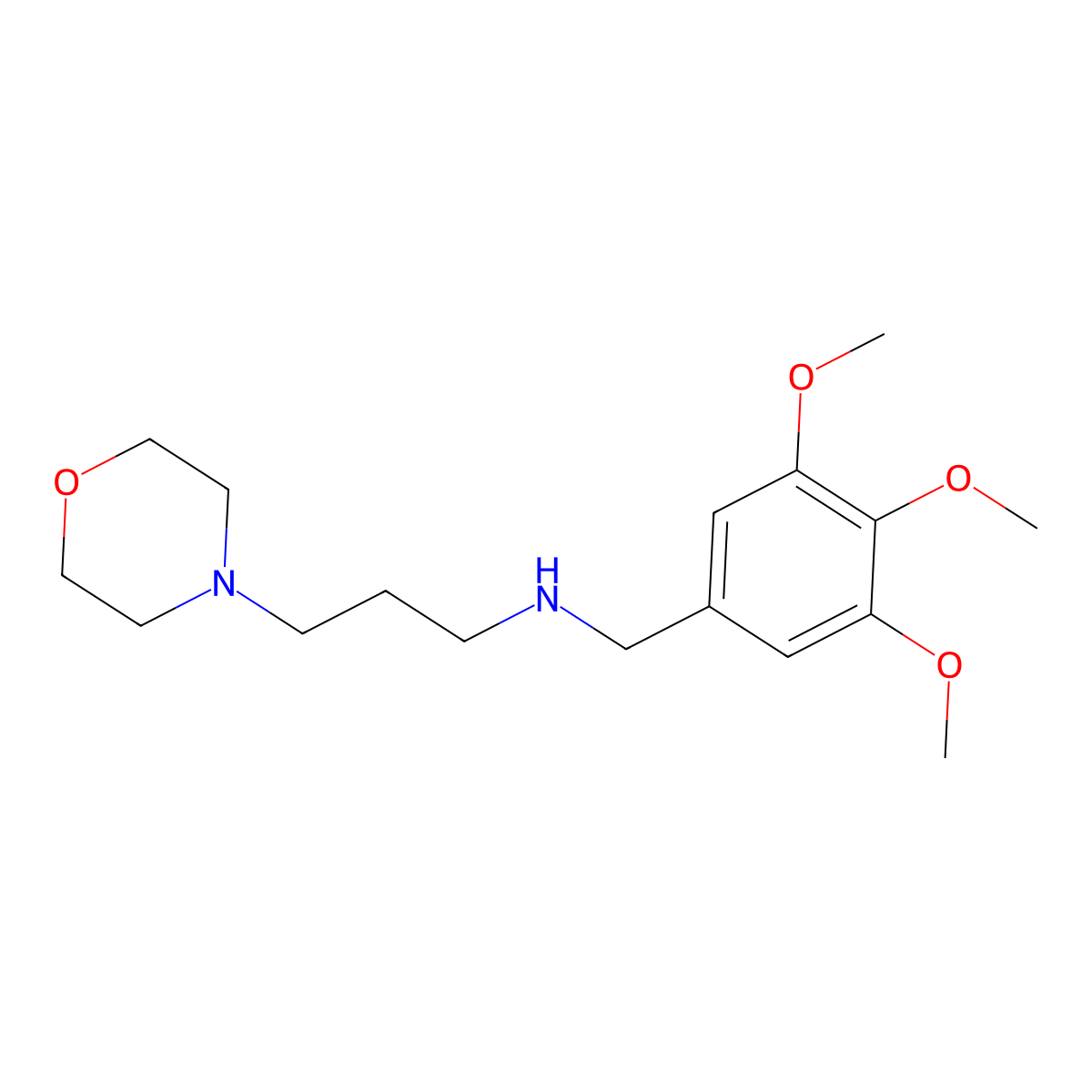 3-morpholin-4-yl-N-[(3,4,5-trimethoxyphenyl)methyl]propan-1-amine molecular structure, CAS 802550-14-7