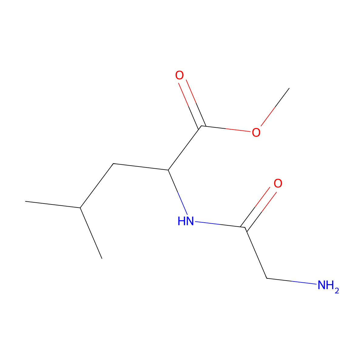 Methyl 2-(2-aminoacetamido)-4-methylpentanoate molecular structure, CAS 802553-99-7