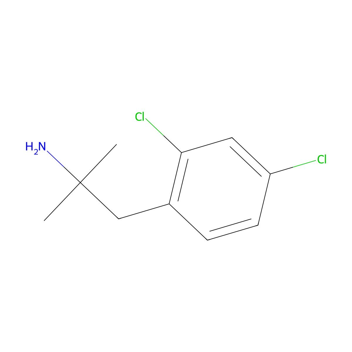 1-(2,4-Dichlorophenyl)-2-methylpropan-2-amine molecular structure, CAS 802556-99-6