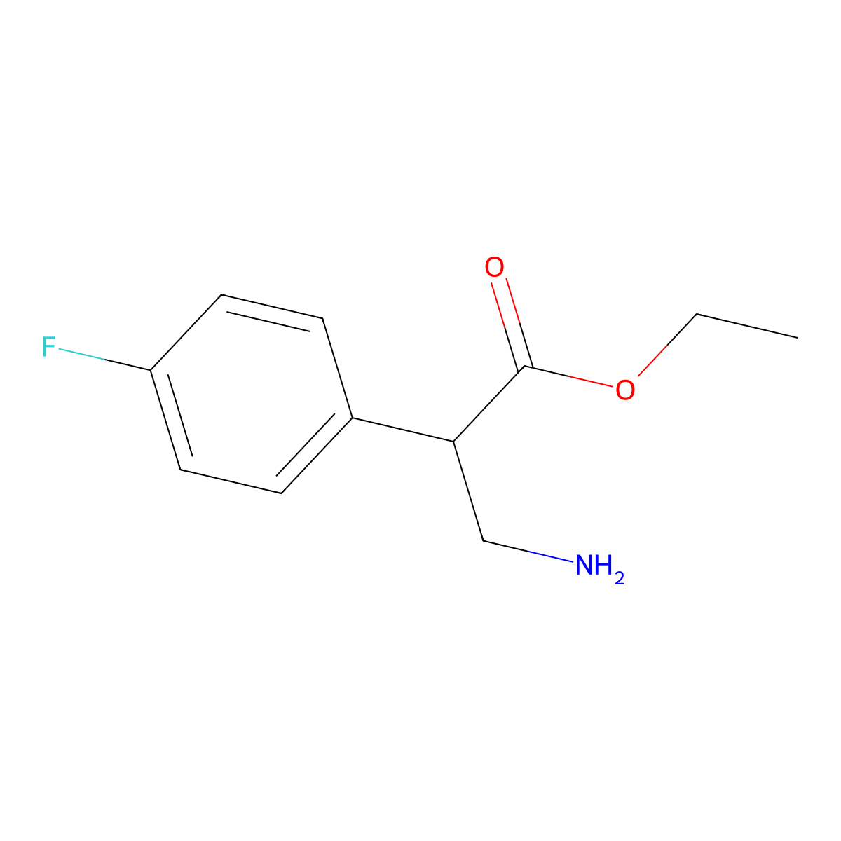 Ethyl 3-amino-2-(4-fluorophenyl)propanoate molecular structure, CAS 802568-14-5