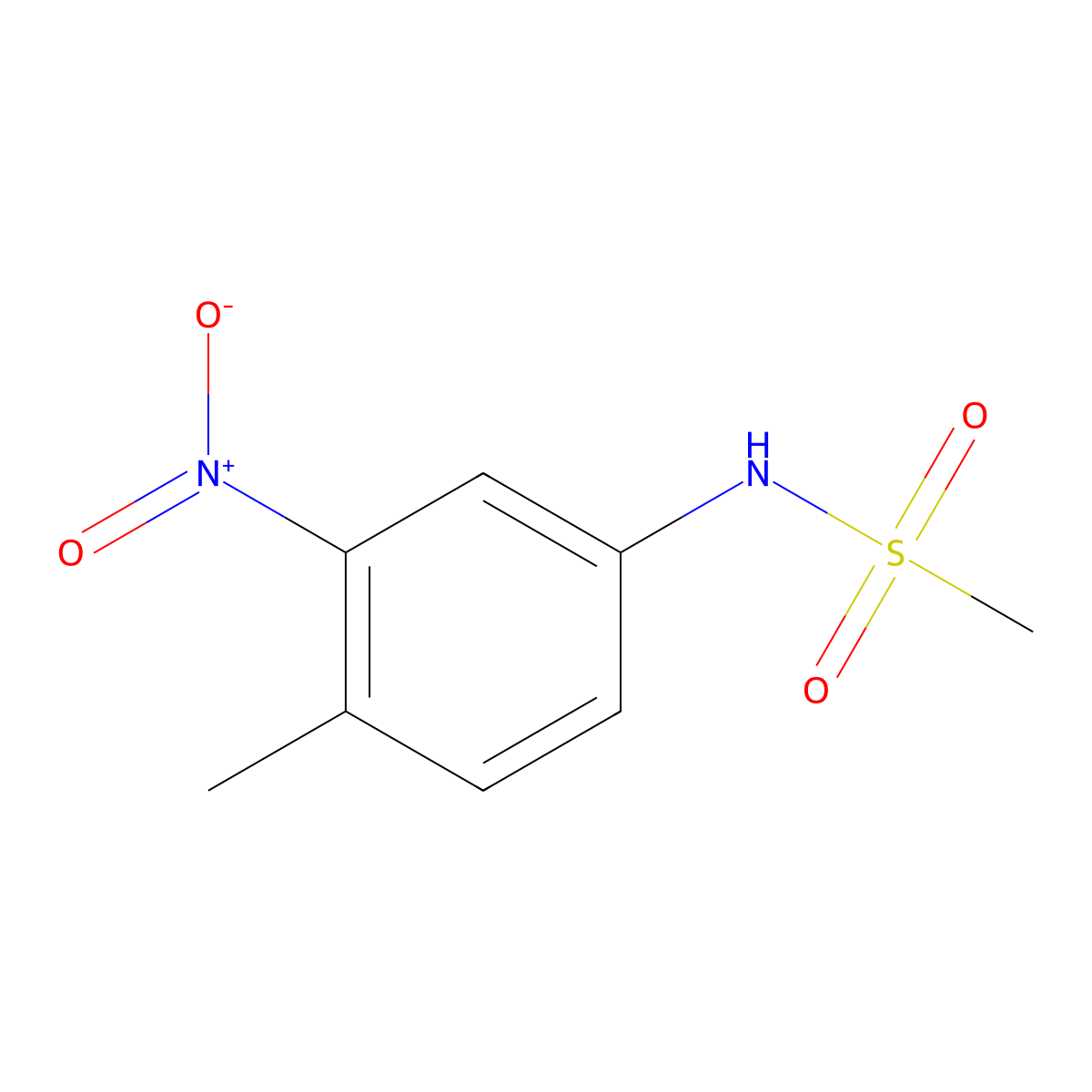 4'-Methyl-3'-nitromethanesulfonanilide molecular structure, CAS 80259-08-1