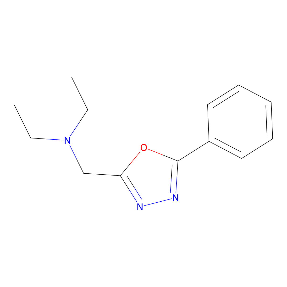 N-ethyl-N-[(5-phenyl-1,3,4-oxadiazol-2-yl)methyl]ethanamine molecular structure, CAS 802593-84-6