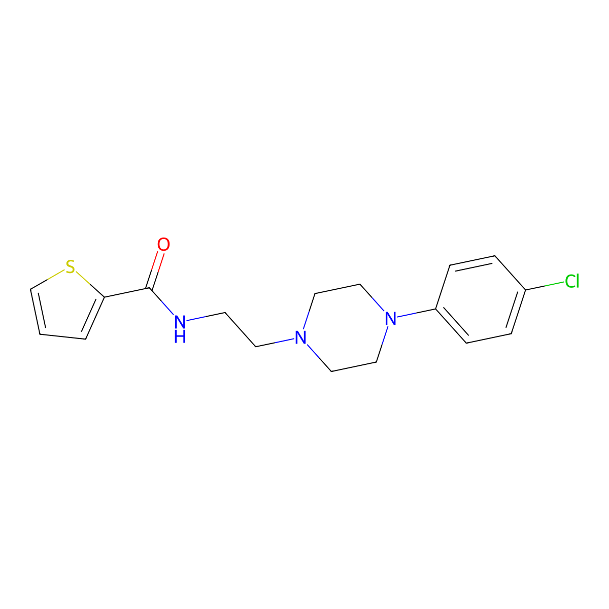 N-{2-[4-(4-chlorophenyl)piperazin-1-yl]ethyl}thiophene-2-carboxamide molecular structure, CAS 802602-52-4