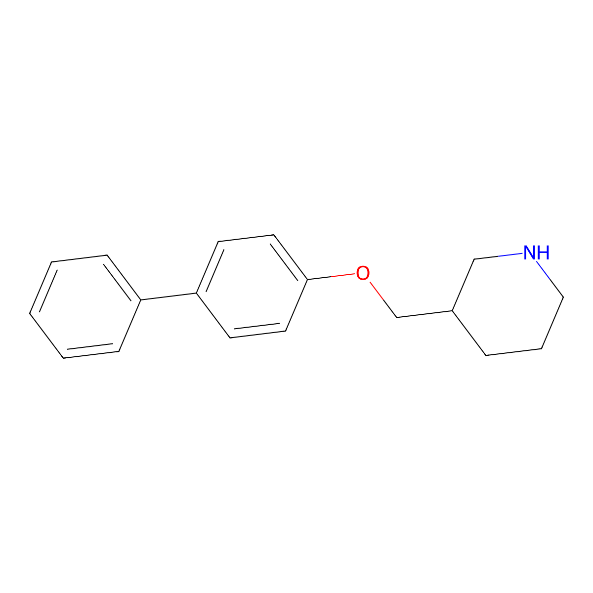3-[(Biphenyl-4-yloxy)methyl]piperidine molecular structure, CAS 802606-95-7