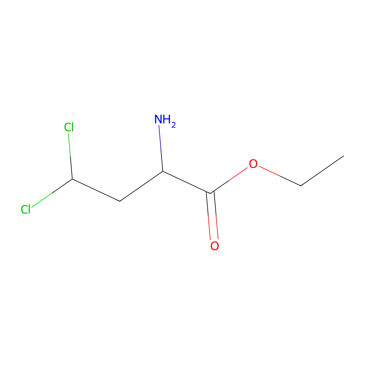 Ethyl 2-amino-4,4-dichlorobutanoate molecular structure, CAS 80262-09-5