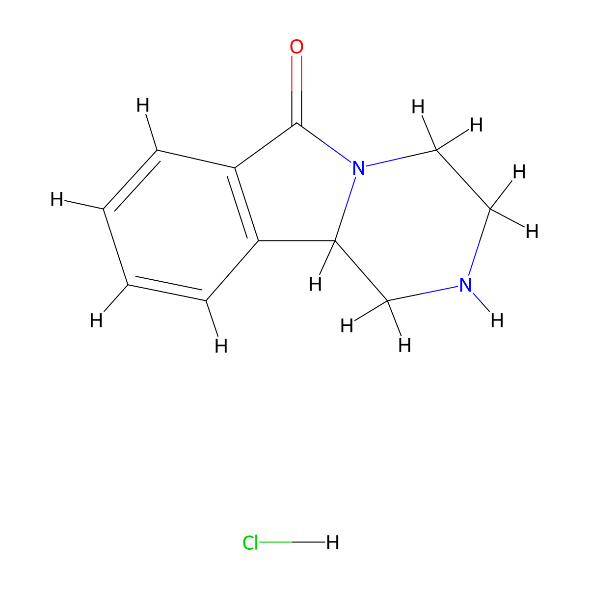 1,2,3,4-Tetrahydropyrazino[2,1-a]isoindol-6(10bh)-one hydrochloride molecular structure, CAS 80262-87-9