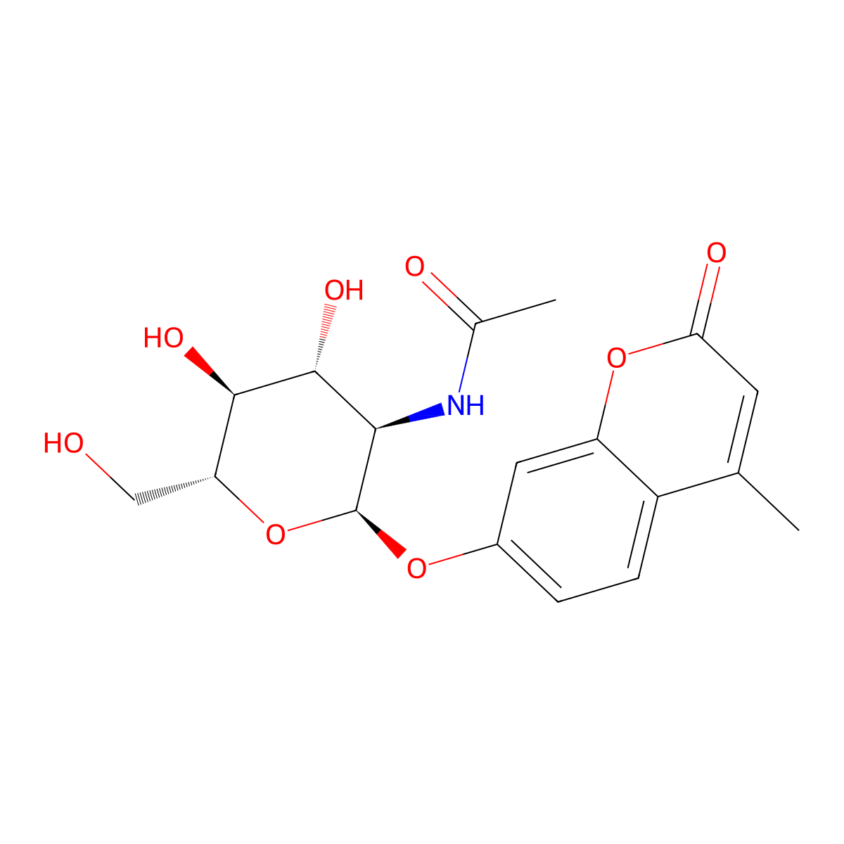 4-Methyl-2-oxo-2H-1-benzopyran-7-yl 2-acetamido-2-deoxy-alpha-D-glucopyranoside molecular structure, CAS 80265-04-9
