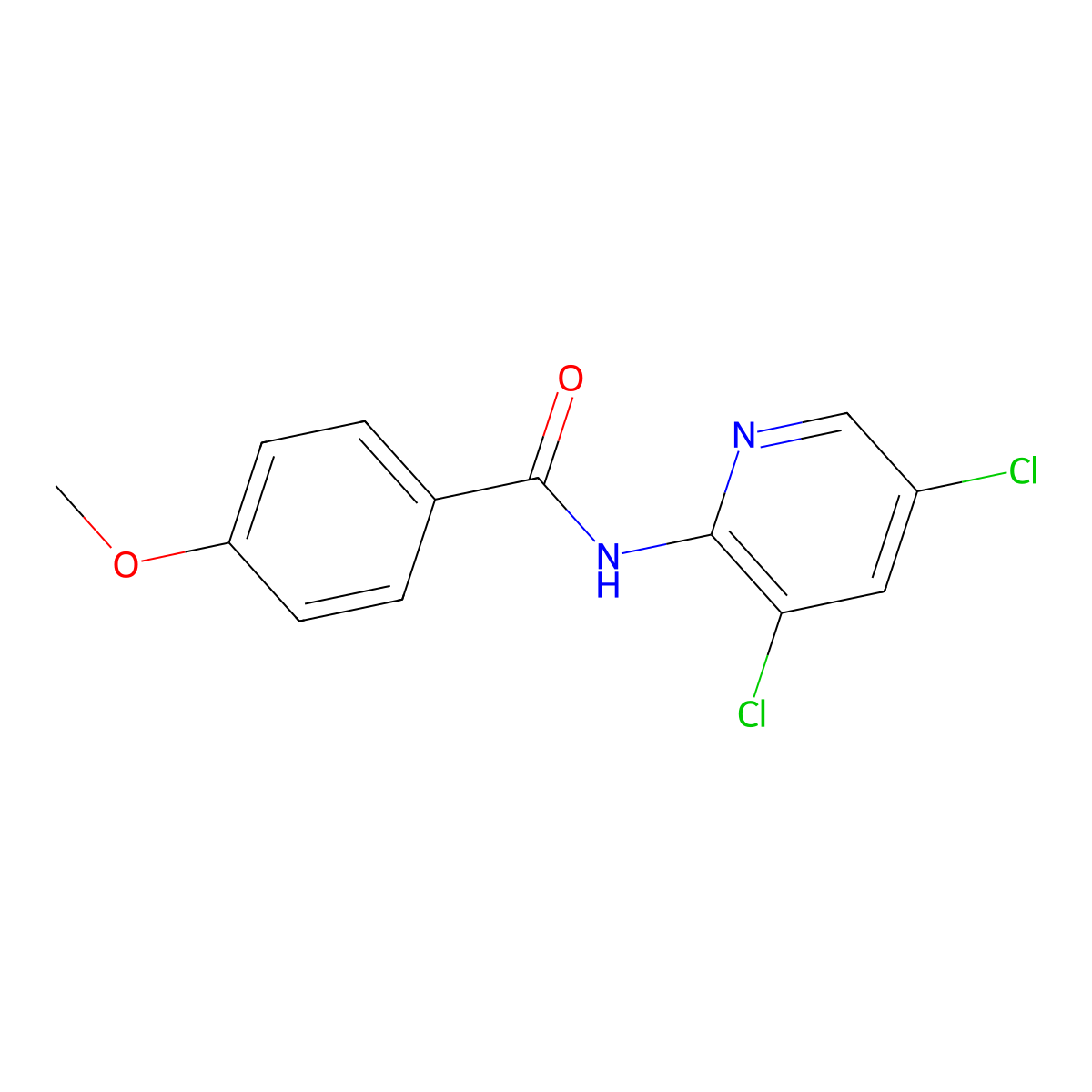 Benzamide,n-(3,5-dichloro-2-pyridinyl)-4-methoxy- molecular structure, CAS 80269-95-0