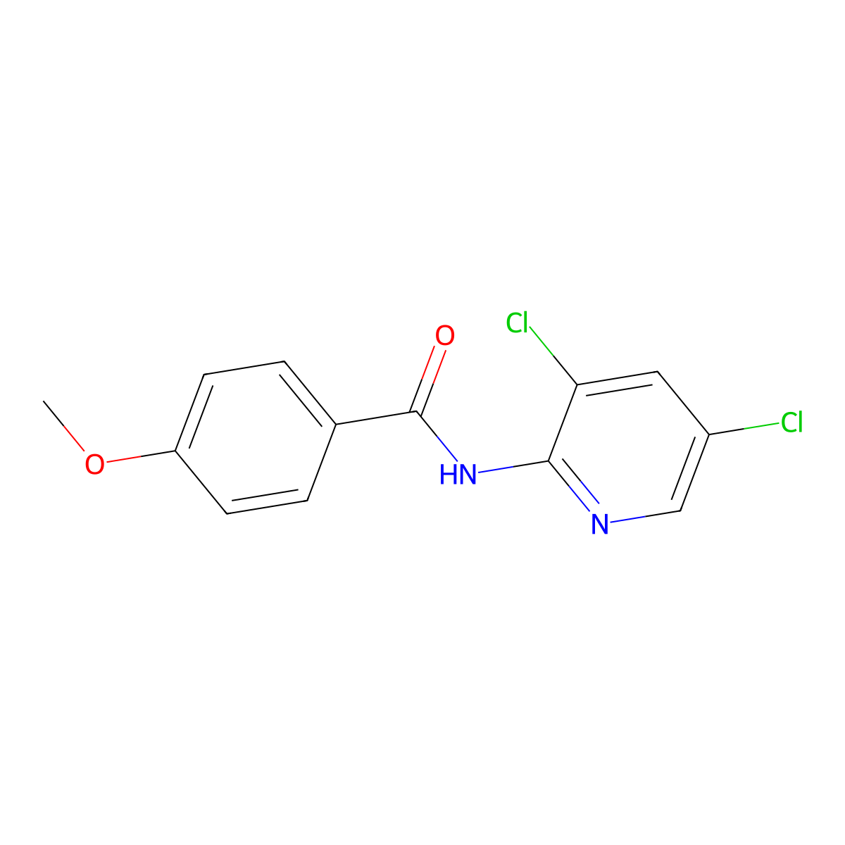 Benzamide,n-(3,5-dichloro-2-pyridinyl)-4-methoxy- molecular structure, CAS 80269-95-0
