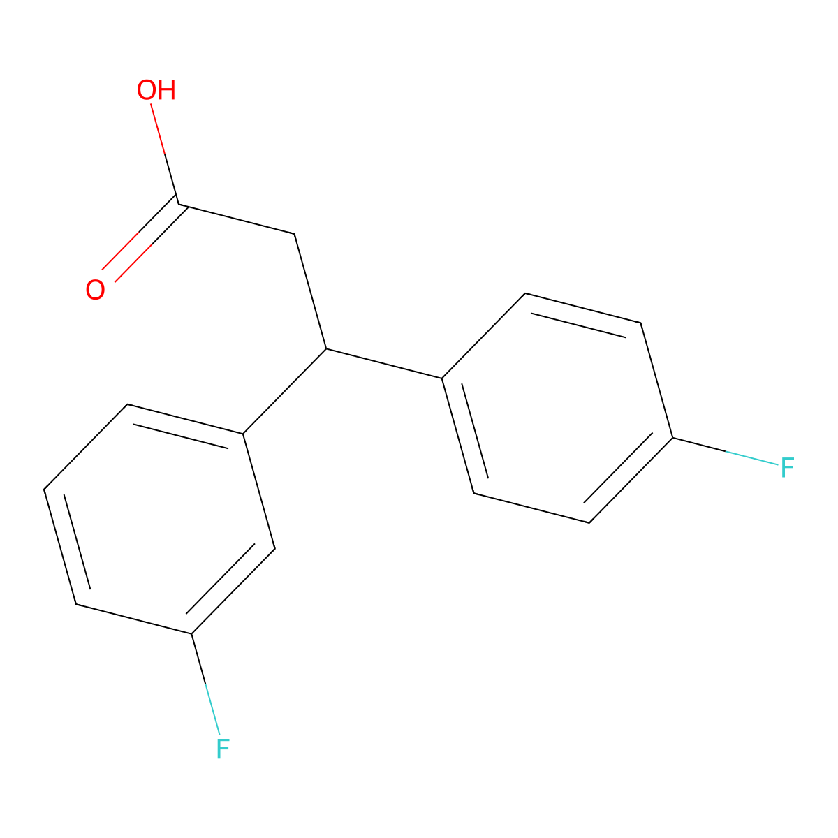 3-(3-fluorophenyl)-3-(4-fluorophenyl)propanoic Acid molecular structure, CAS 80272-09-9