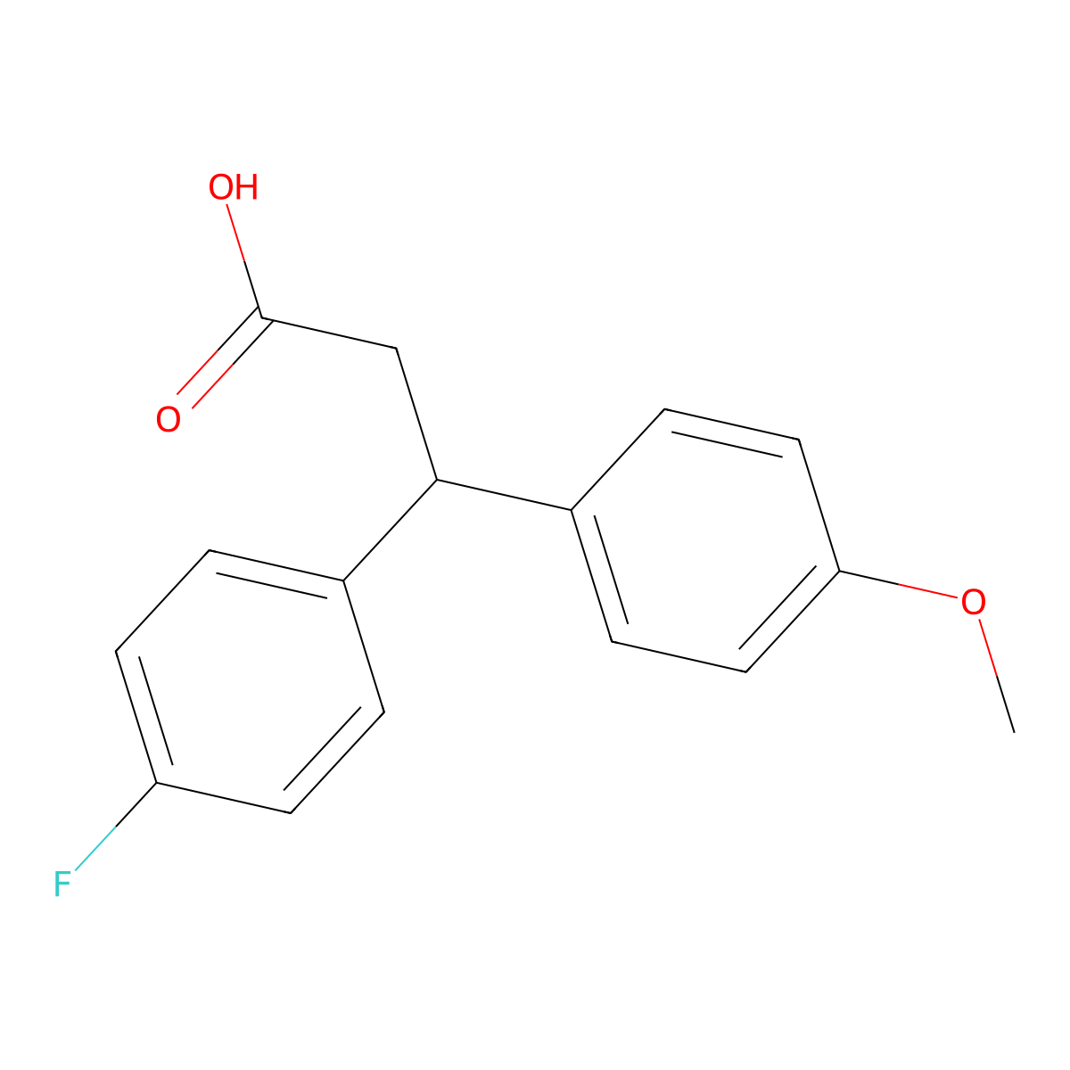 3-(4-fluorophenyl)-3-(4-methoxyphenyl)propanoic Acid molecular structure, CAS 80272-12-4