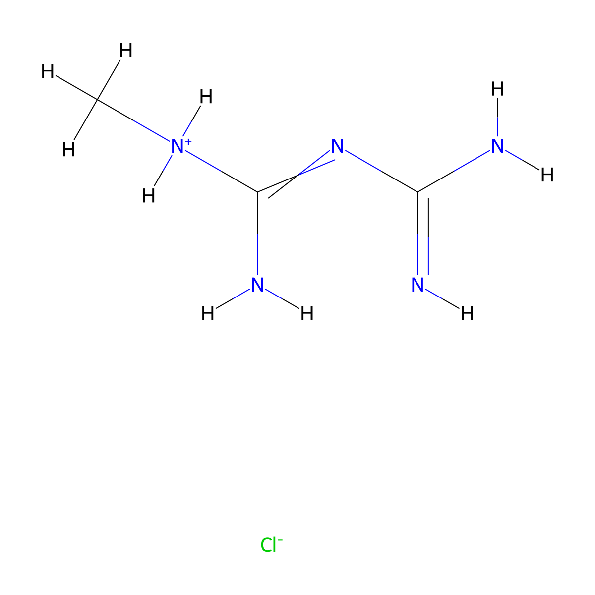 (N'-carbamimidoylcarbamimidoyl)-methylazanium;chloride molecular structure, CAS 80274-85-7