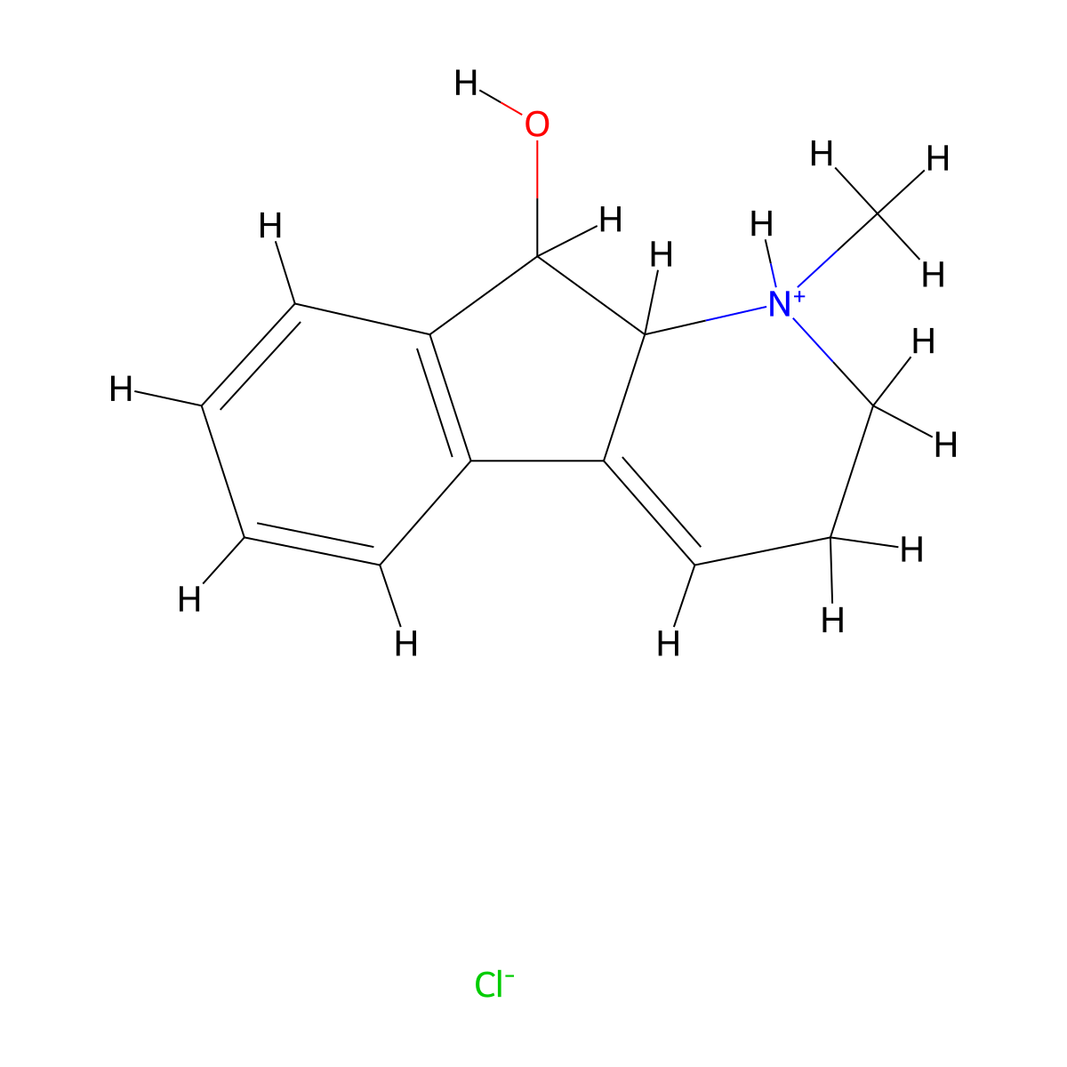 1H-Indeno(2,1-b)pyridin-9-ol, 2,3,9,9a-tetrahydro-1-methyl-, monohydrochloride molecular structure, CAS 80276-06-8