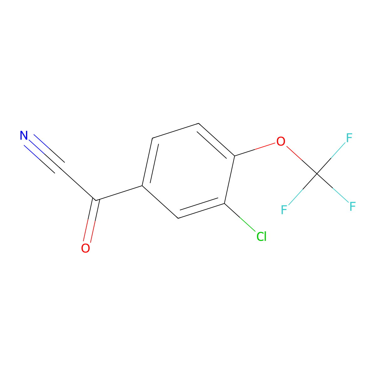 3-Chloro-4-(trifluoromethoxy)benzoyl cyanide molecular structure, CAS 80277-44-7