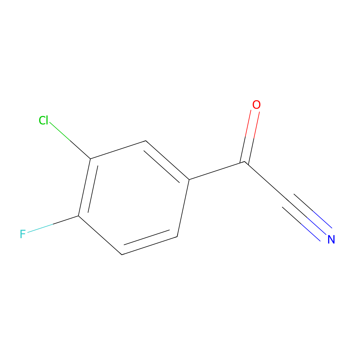 3-Chloro-4-fluorobenzoyl cyanide molecular structure, CAS 80277-45-8