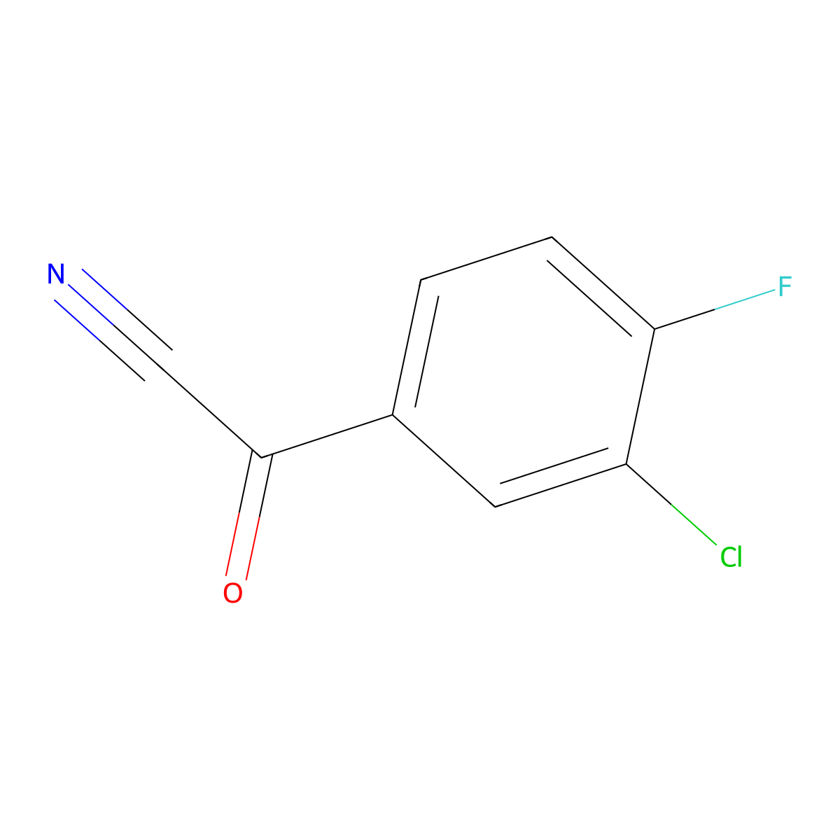 3-Chloro-4-fluorobenzoyl cyanide molecular structure, CAS 80277-45-8