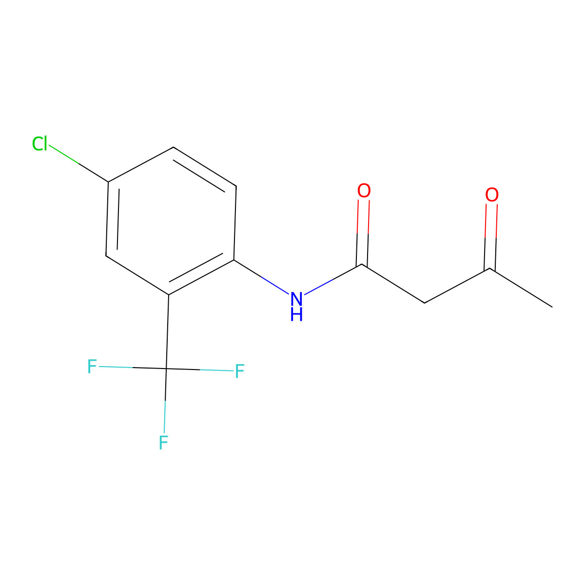 N-[4-chloro-2-(trifluoromethyl)phenyl]-3-oxobutanamide molecular structure, CAS 80277-90-3