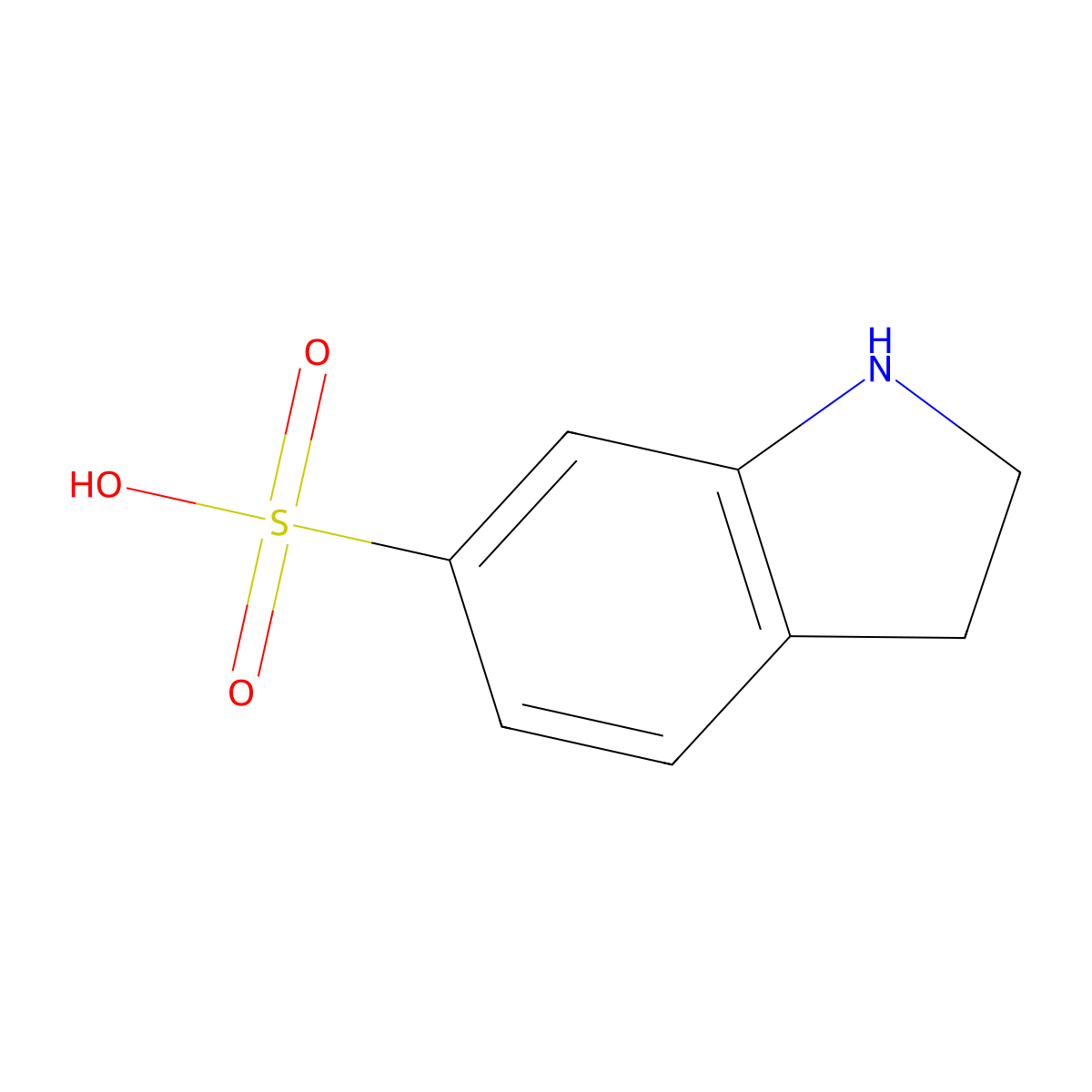 2,3-dihydro-1H-indole-6-sulfonic acid molecular structure, CAS 80279-71-6