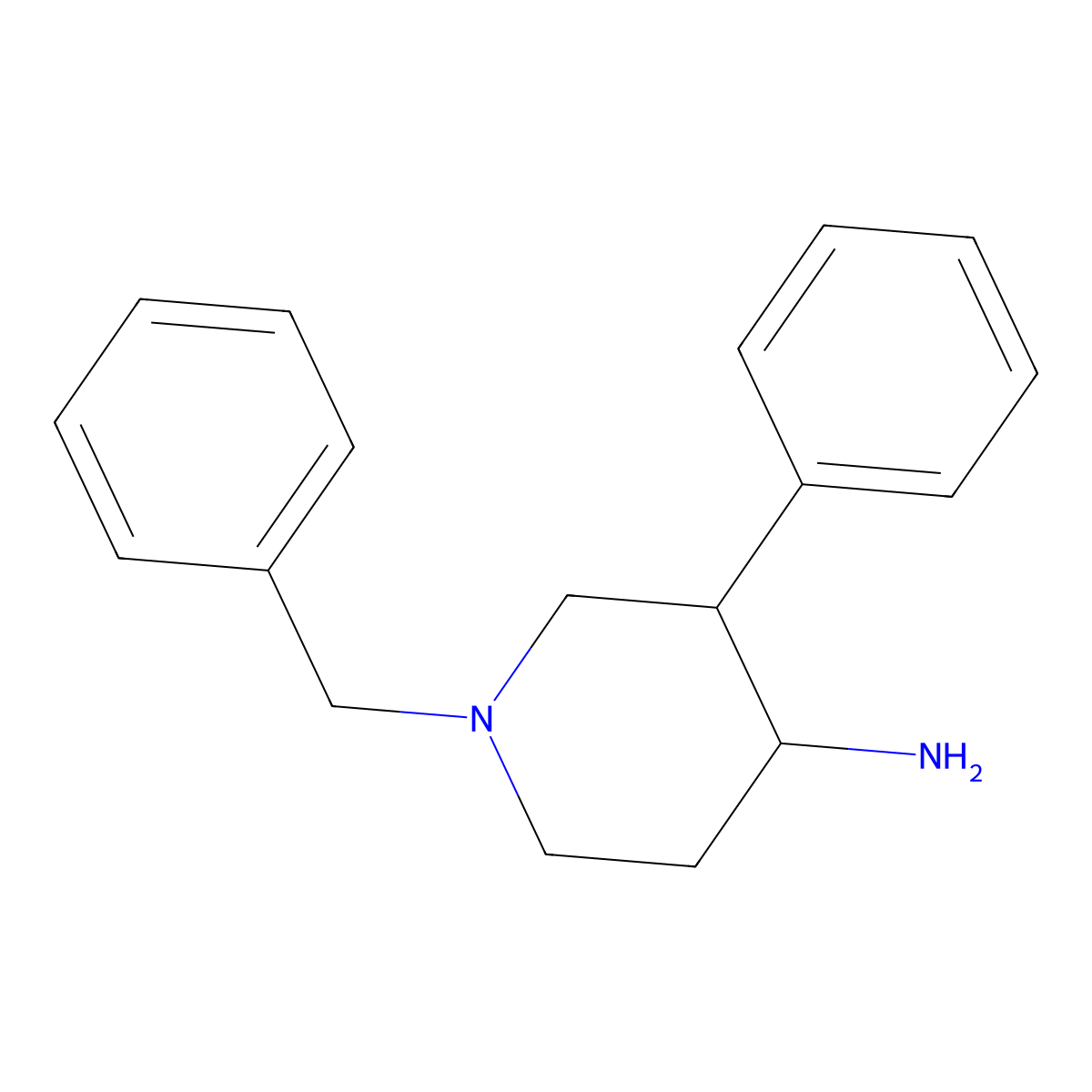 1-Benzyl-3-phenylpiperidin-4-amine molecular structure, CAS 802826-21-7