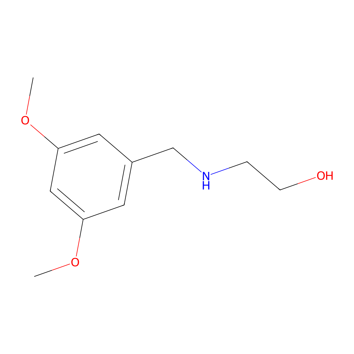 2-{[(3,5-Dimethoxyphenyl)methyl]amino}ethan-1-ol molecular structure, CAS 802837-84-9