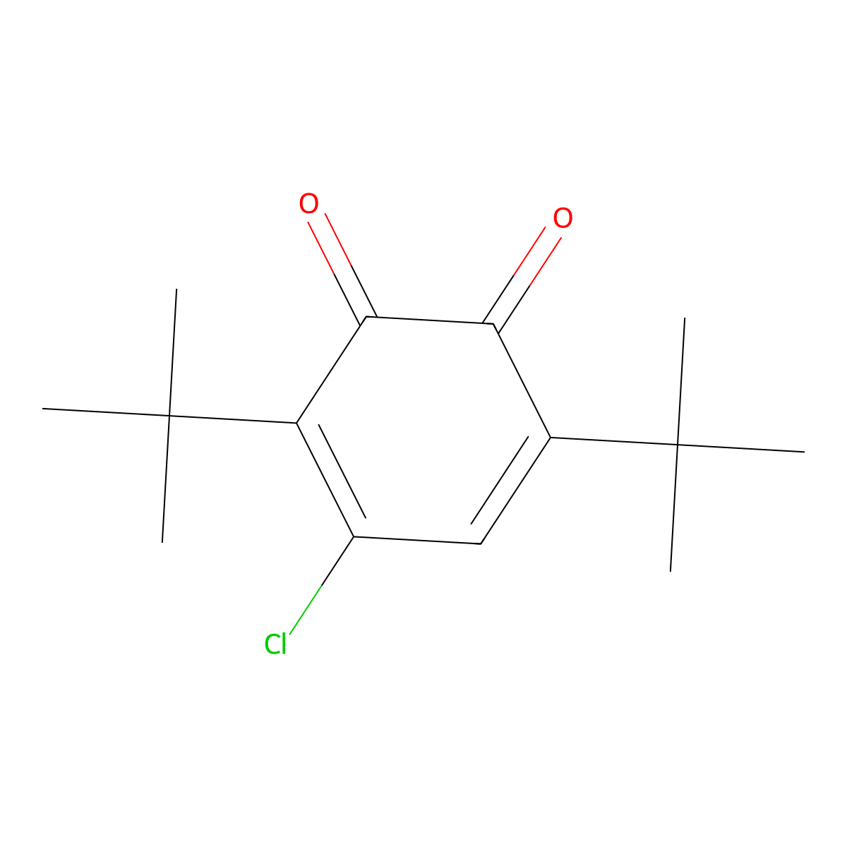 3,6-Di-tert-butyl-4-chlorocyclohexa-3,5-diene-1,2-dione molecular structure, CAS 80284-14-6