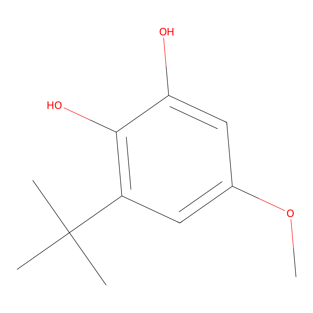 3-tert-Butyl-4,5-dihydroxyanisole molecular structure, CAS 80284-15-7