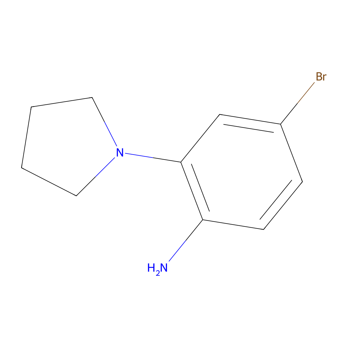4-Bromo-2-(pyrrolidin-1-YL)aniline molecular structure, CAS 802841-82-3
