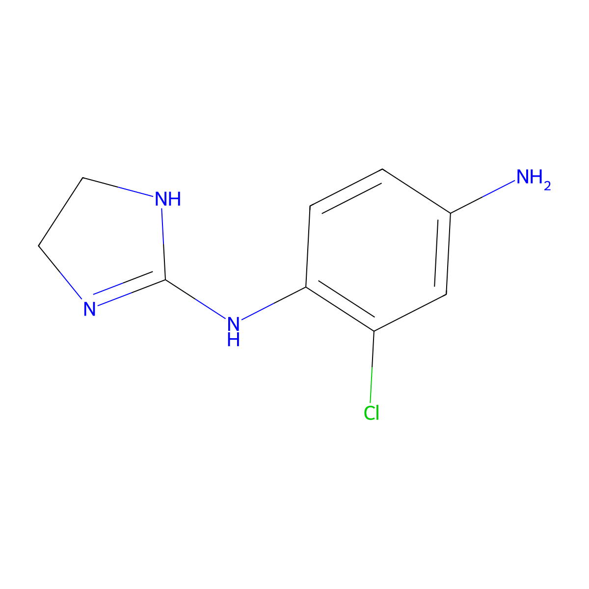 2-chloro-N1-(4,5-dihydro-1H-imidazol-2-yl)benzene-1,4-diamine molecular structure, CAS 802866-72-4
