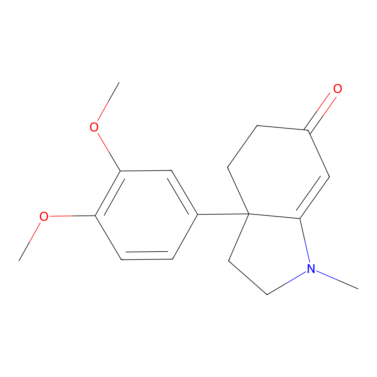 3a-(3,4-Dimethoxyphenyl)-1,2,3,3a,4,5-hexahydro-1-methyl-6H-indol-6-one molecular structure, CAS 80287-15-6