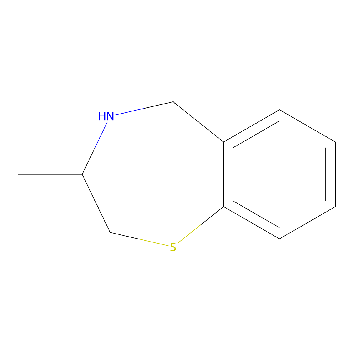 3-Methyl-2,3,4,5-tetrahydro-1,4-benzothiazepine molecular structure, CAS 802875-04-3