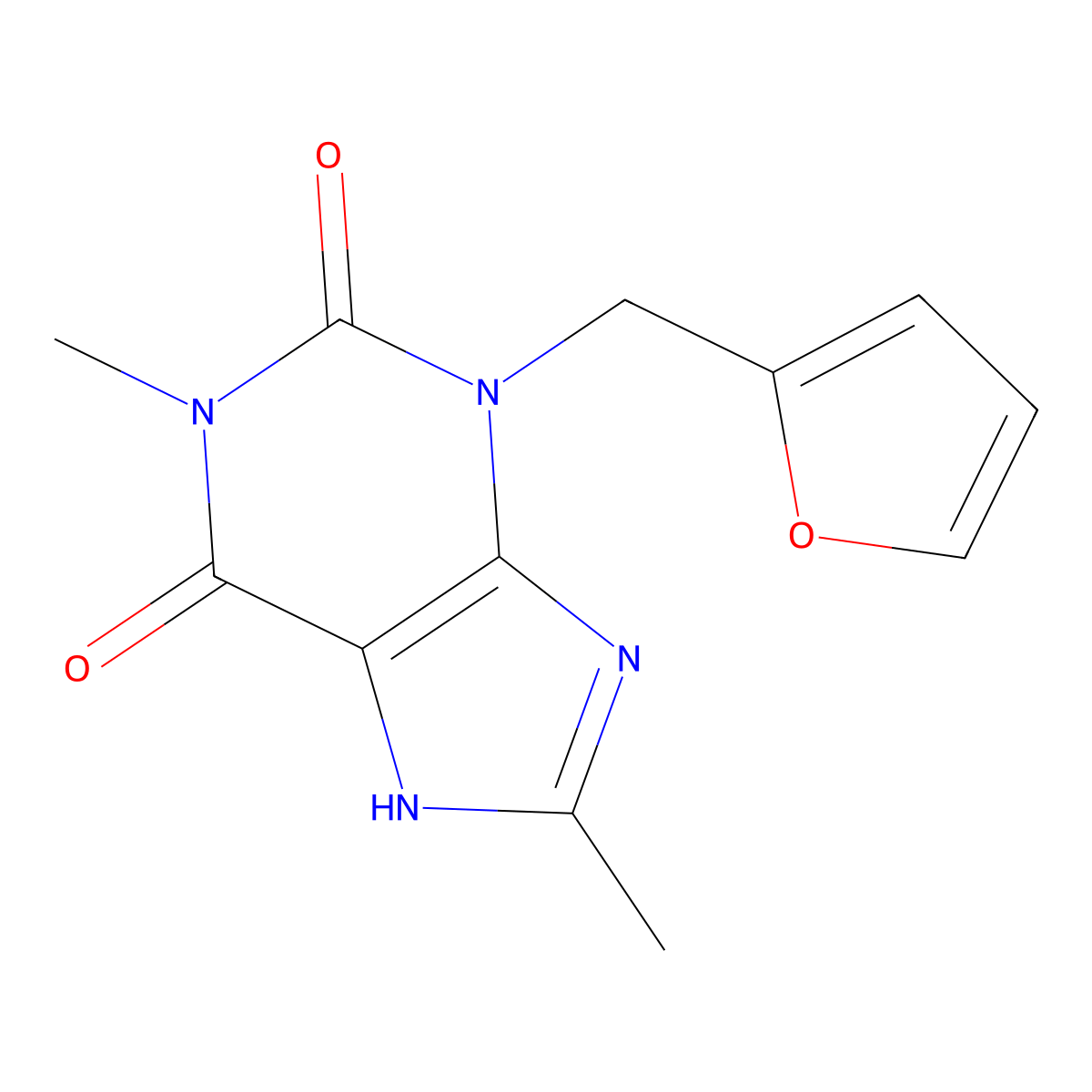 Furafylline molecular structure, CAS 80288-49-9