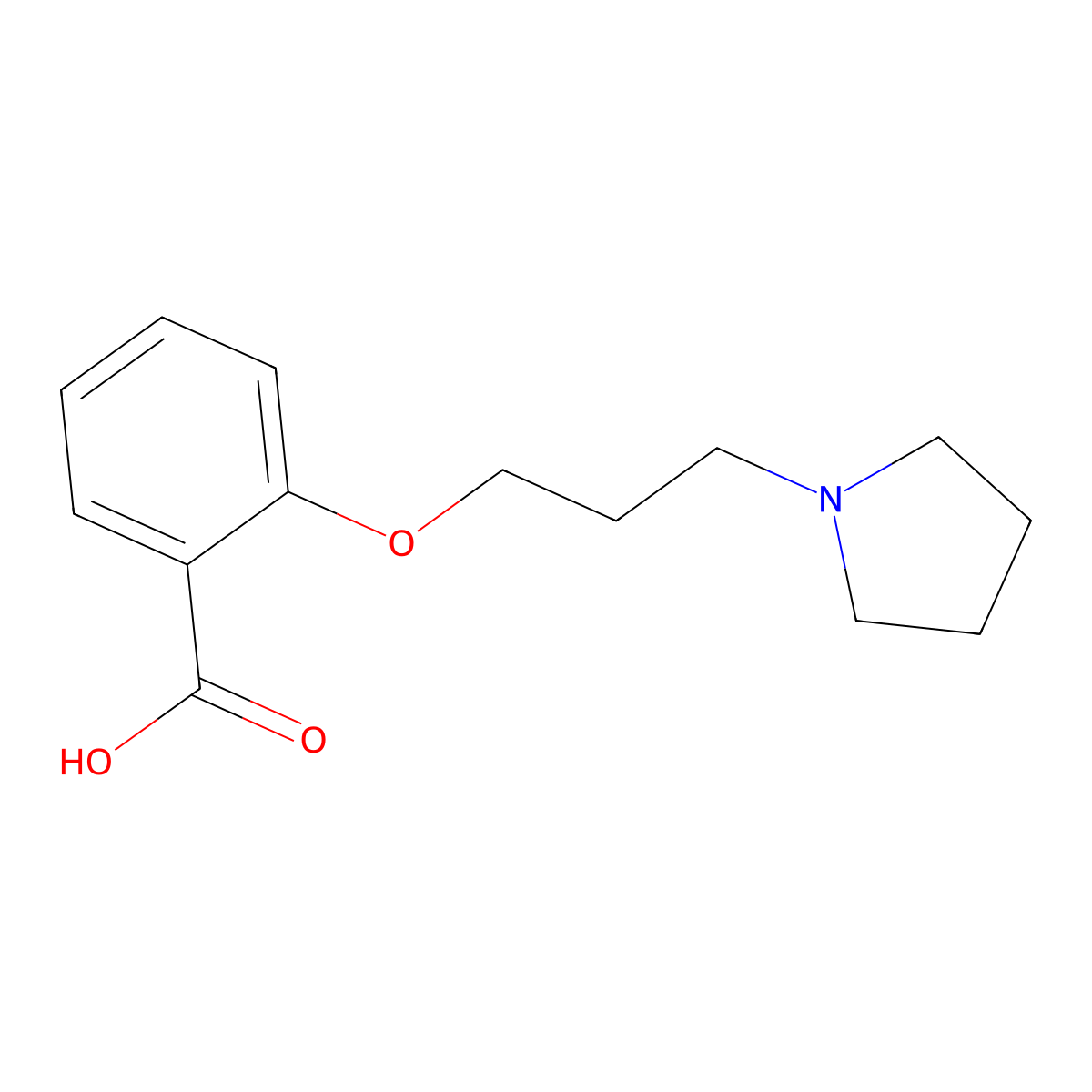 2-(3-Pyrrolidin-1-yl-propoxy)-benzoic acid molecular structure, CAS 802882-13-9