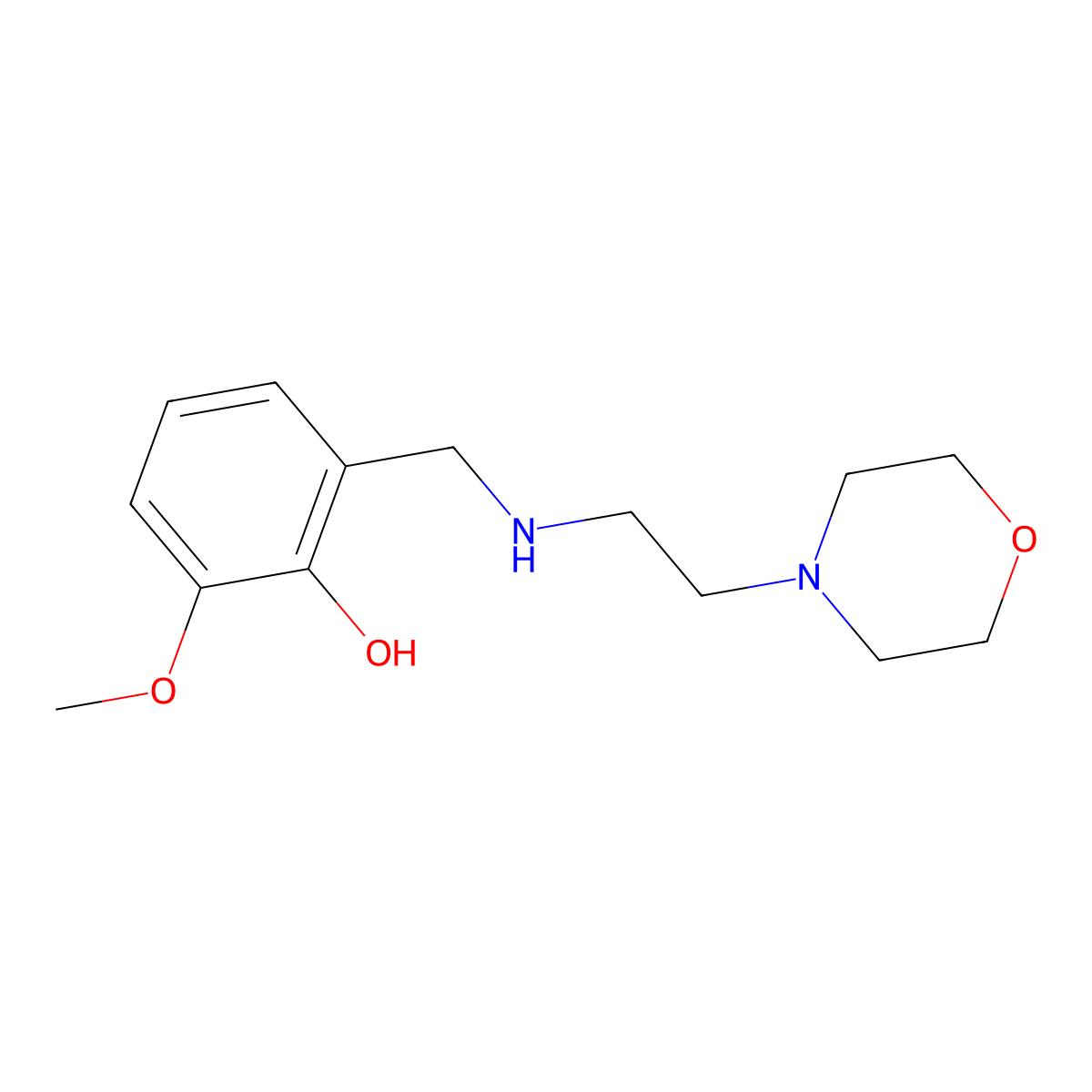 2-Methoxy-6-({[2-(morpholin-4-yl)ethyl]amino}methyl)phenol molecular structure, CAS 802884-41-9