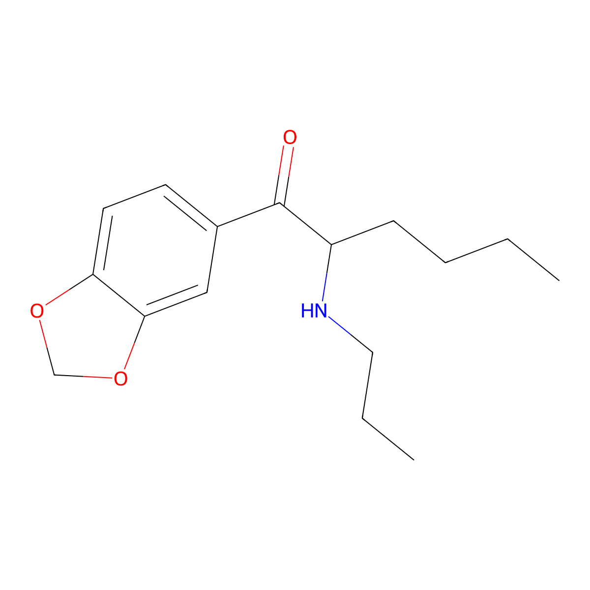 1-(1,3-Benzodioxol-5-yl)-2-(propylamino)-1-hexanone molecular structure, CAS 802885-55-8