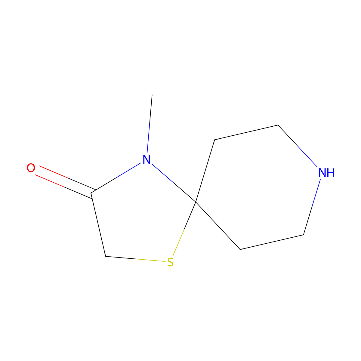4-Methyl-1-thia-4,8-diazaspiro[4.5]decan-3-one molecular structure, CAS 802889-03-8