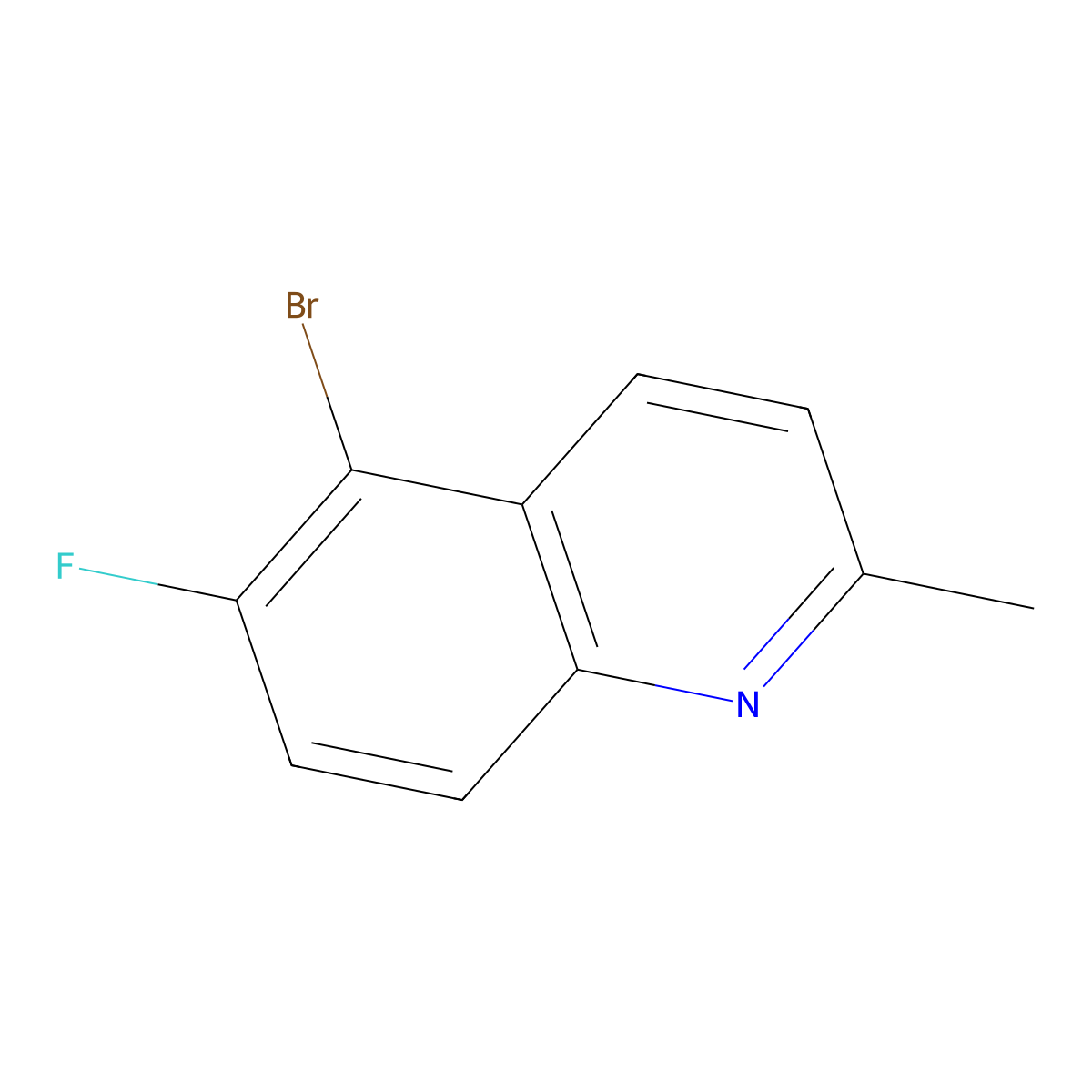 5-Bromo-6-fluoro-2-methylquinoline molecular structure, CAS 80290-18-2