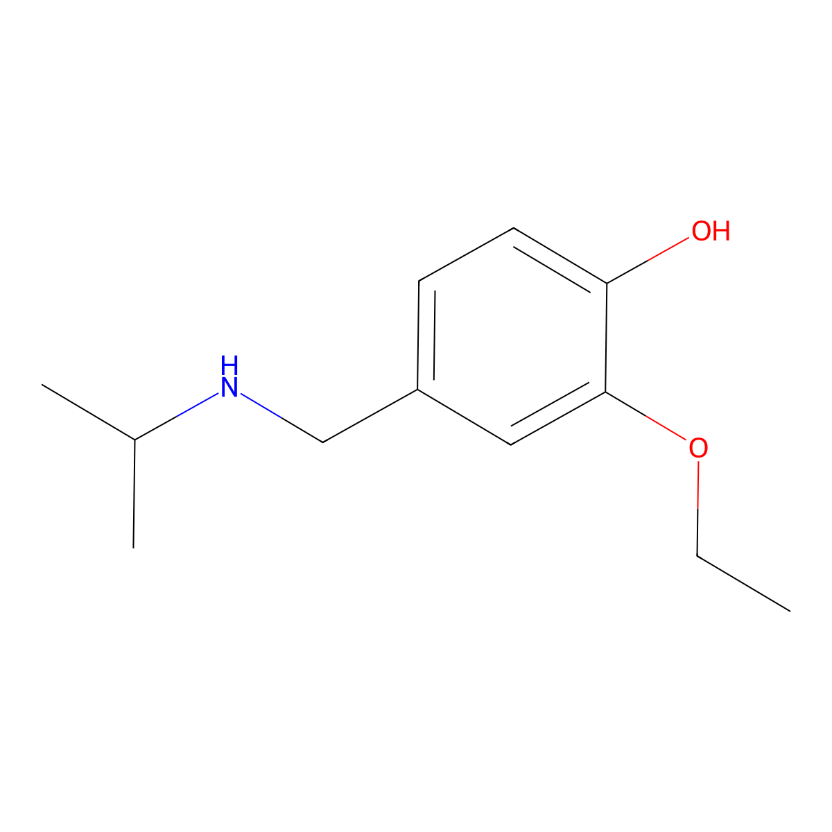 2-Ethoxy-4-{[(propan-2-yl)amino]methyl}phenol molecular structure, CAS 802900-09-0